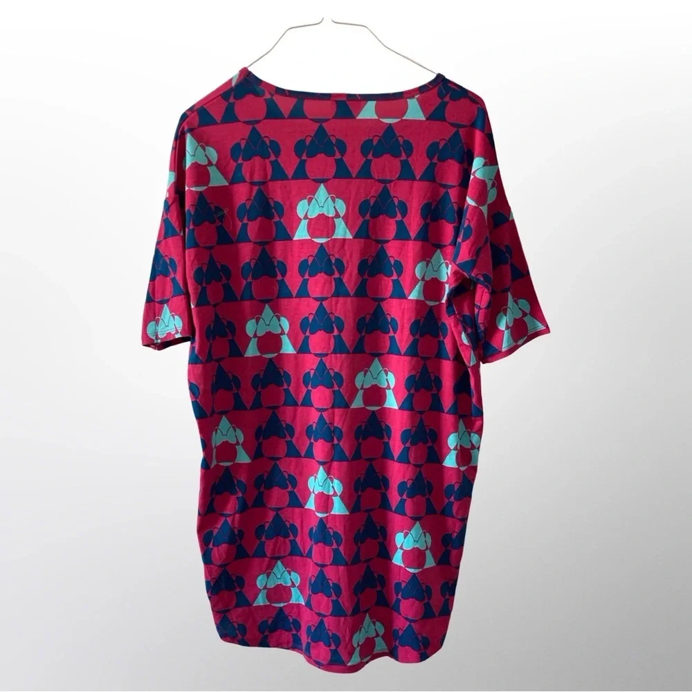 LuLaRoe Disney Irma Tunic Top XXS Minnie Mouse Pink Teal NWT Fits S/M - Picture 3 of 10